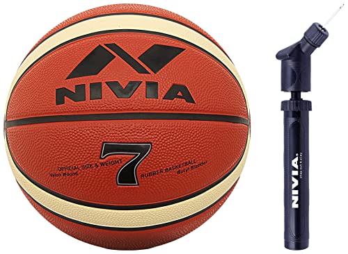 Image of Nivia Engraver Basketball And Nivia Ball Pump Double Action, Red