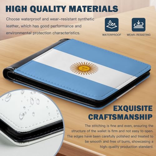 Argentina Flag Wallet Foldable Patriotic Leather Purse with Card Cash Holder for Men Women Travel Gift4