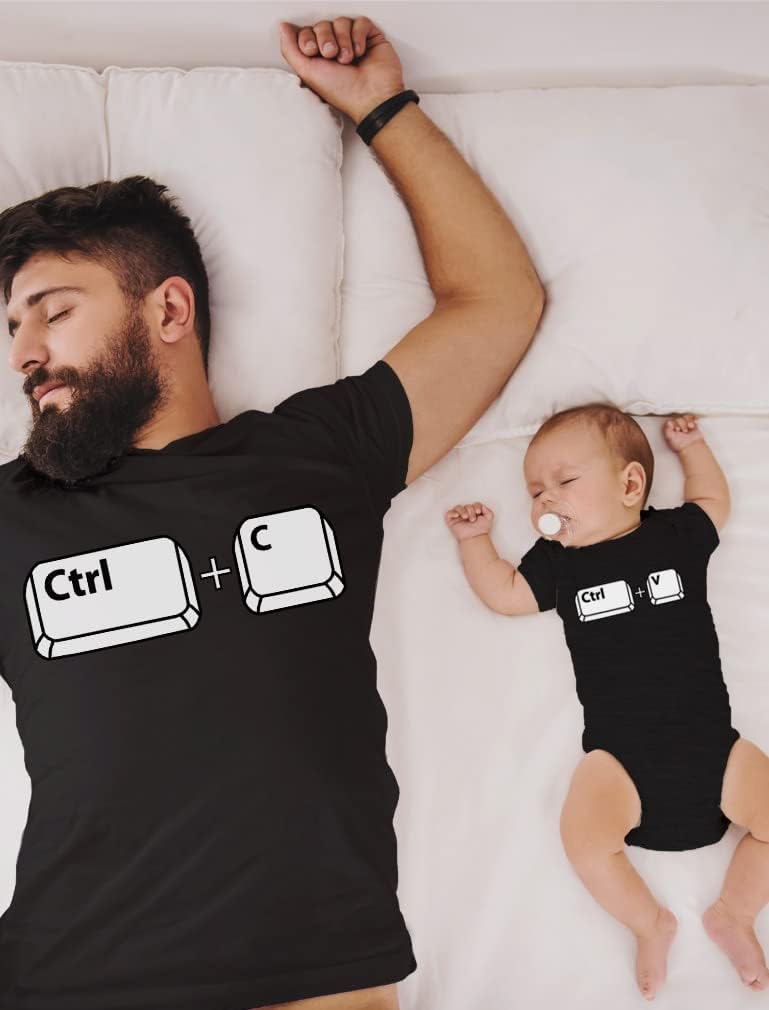 Tstars Ctrl C Ctrl V Dad Baby Shirts - Funny Matching Father and Son Outfits - Daddy Daughter Gift for Father's Day - Image 4
