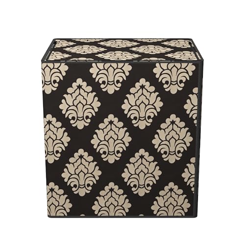 Image of Kuber Industries Cotton Washing Machine Cover Semi Automatic | Washing Machine Cover Top Load - Suitable for 6 Kg, 6.5 Kg, 7 Kg | Kniting Square Design - Brown