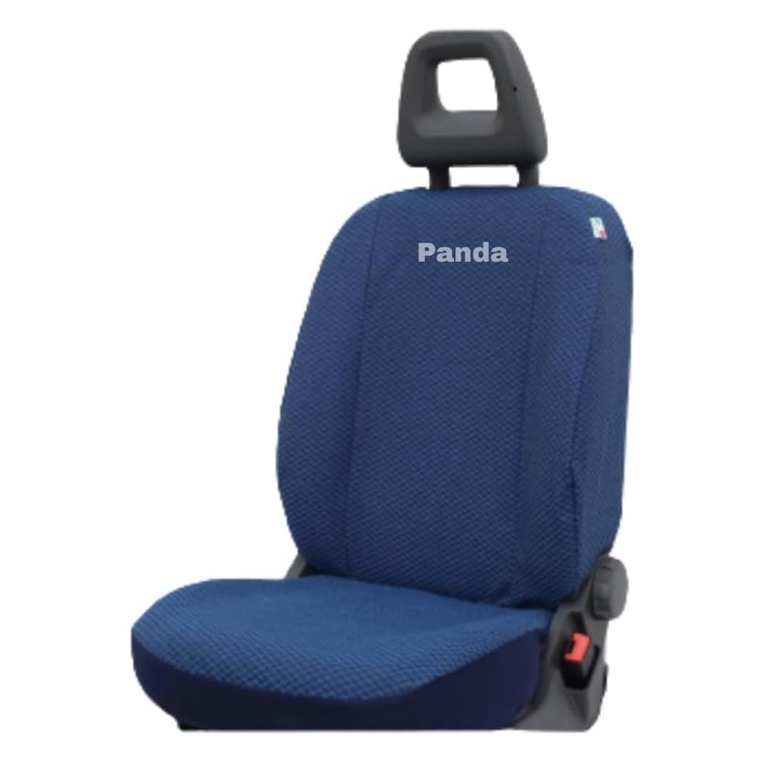 Italfodere - Accessori Auto - Coprisedili Auto Su Misura per Fiat Panda 2003-2011 II Serie - Anteriori e Posteriori - In Cotone - Facile da Installare - Fatti a Mano - Made in Italy - Azzurro 10