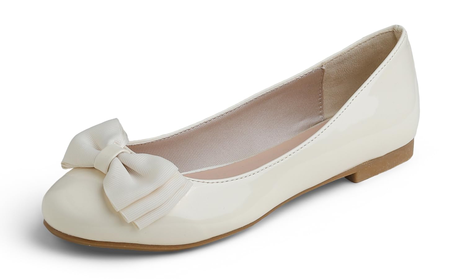 Feversole Women's Round Toe Cute Bow Trim Ballet Flats, Bailarinas de Punta Redonda Decoradas con Lazo de Mujer Bonita