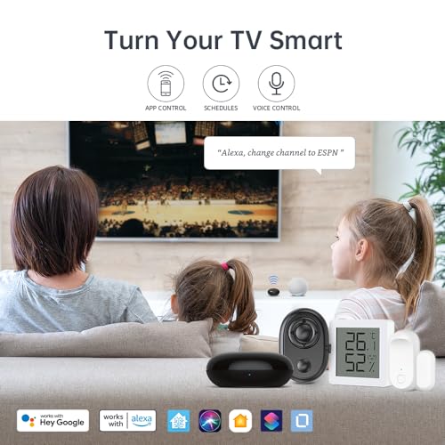 LinknLink eRemote Smart WiFi Universal Infrared Remote + Bluetooth Hub, Bundled 6-Button keyfob, TH Sensor, and Door Sensor, Supports Alexa/Google Home (eRemote Sensor Kit) - Thumbnail 2