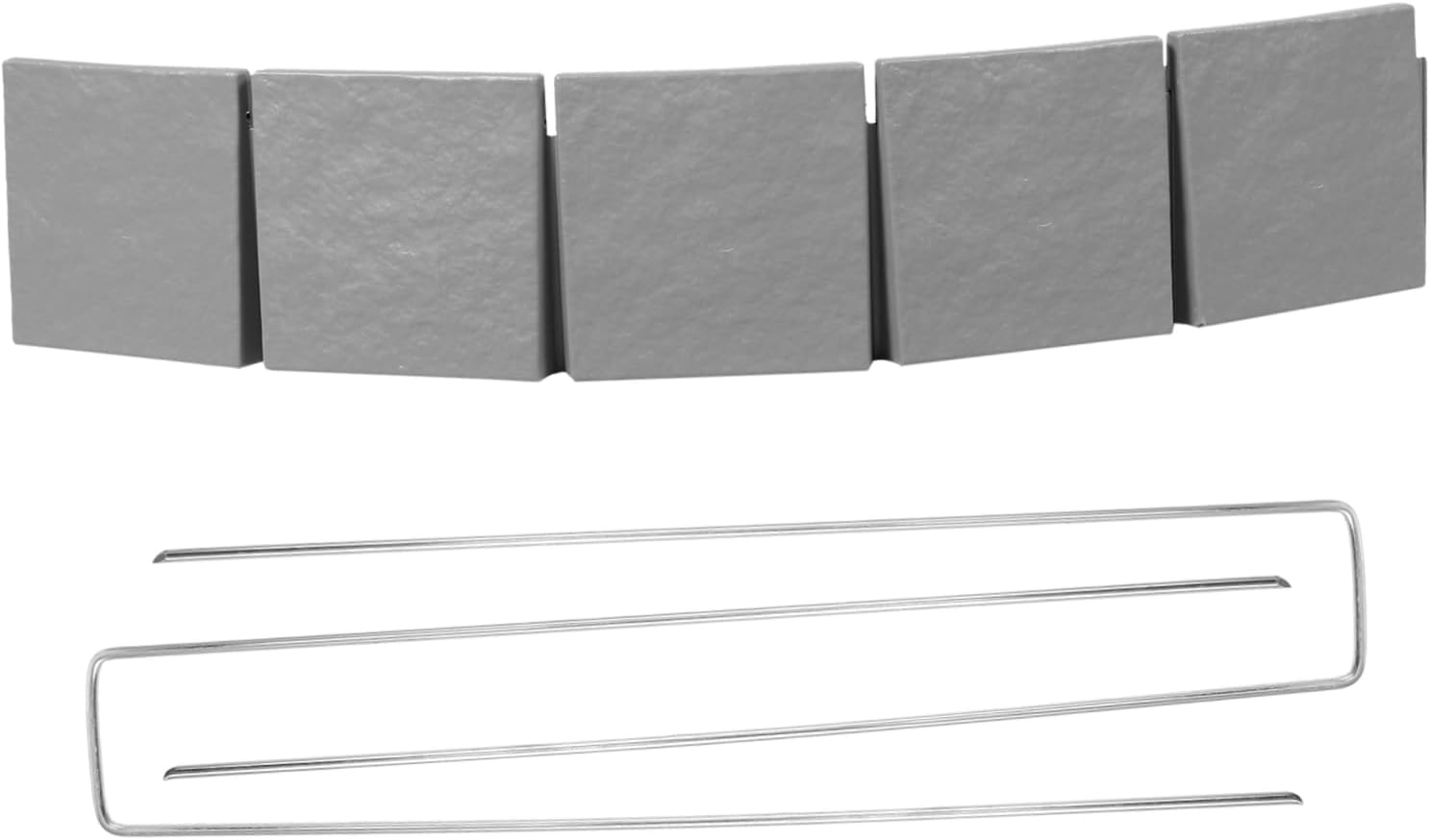 5pcs Garden Edging Faux Stone Landscape Border Easy Install Flower Bed Edging Strip Outdoor Pathway Fence