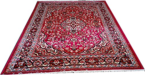 Image of Home Decore Acrylic Carpet for Your Living Room & Drawing Room Aywhere in Your Home (120x150 Red Colour)- 4x5 Feet