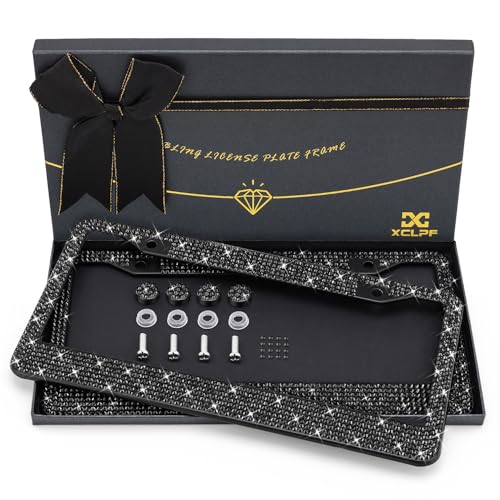 Bling License Plate Frame for Women, Sparkly...