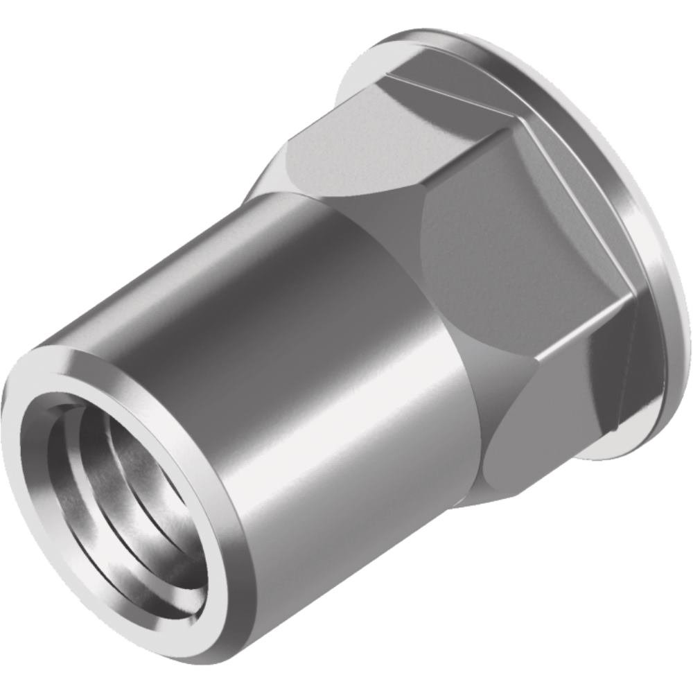 Écrous à riveter à tête plate M8 X 19,0 mm en acier inoxydable A2, boîte de 250 inserts