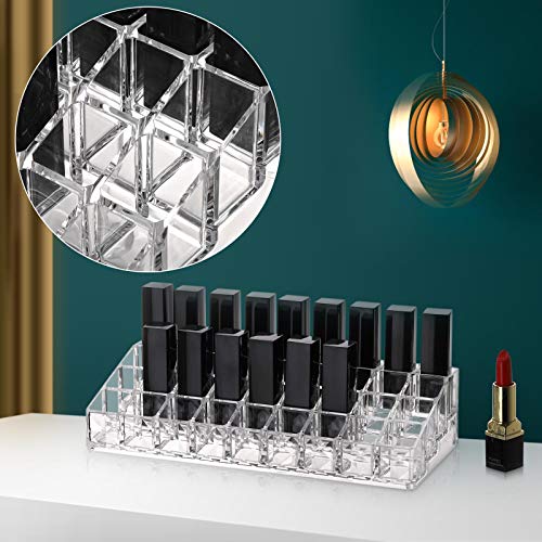 Acrylic Lipstick Organizer Clear Multi-Level Lip Gloss Holder Display Case 36 Slots Storage