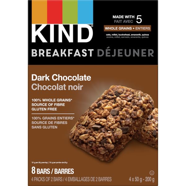 KIND Barres petit-déj protéines, chocolat noir, 20 ct
