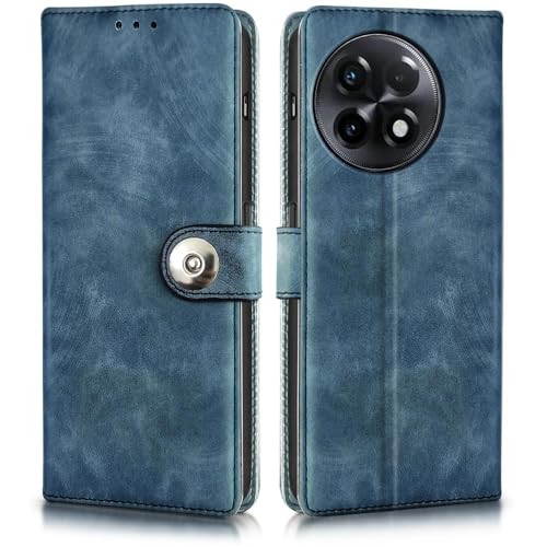 Image of WOW IMAGINE Shock Proof Flip Cover Back Case for 1+ OnePlus 11R 5G (Magnetic Button Flip Case | Wallet Pockets & Stand | Leather Finish | Aquamarine)