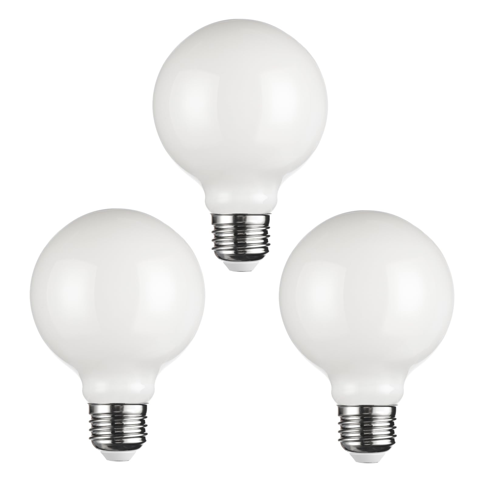 SD LUX G80 E27 Vintage Globe Decorative Edison LED Bulbs(Non-dimmable) 8W 1000lm (Equi. 100W), CRI>90, 2700K Warm White (White, 3PC)