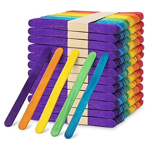 Darice 500 Pcs Colored Popsicle Sticks For Crafts, 4.5" Colorful Wooden Rainbow Craft Sticks Supplies, Stem Diy Art, Ages 3+ #TOP19
