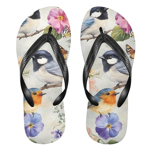 Bird Flowers Spring Flip Flop Beach Summer Casual Sandal for Women & Men Shower Shoes 20861175