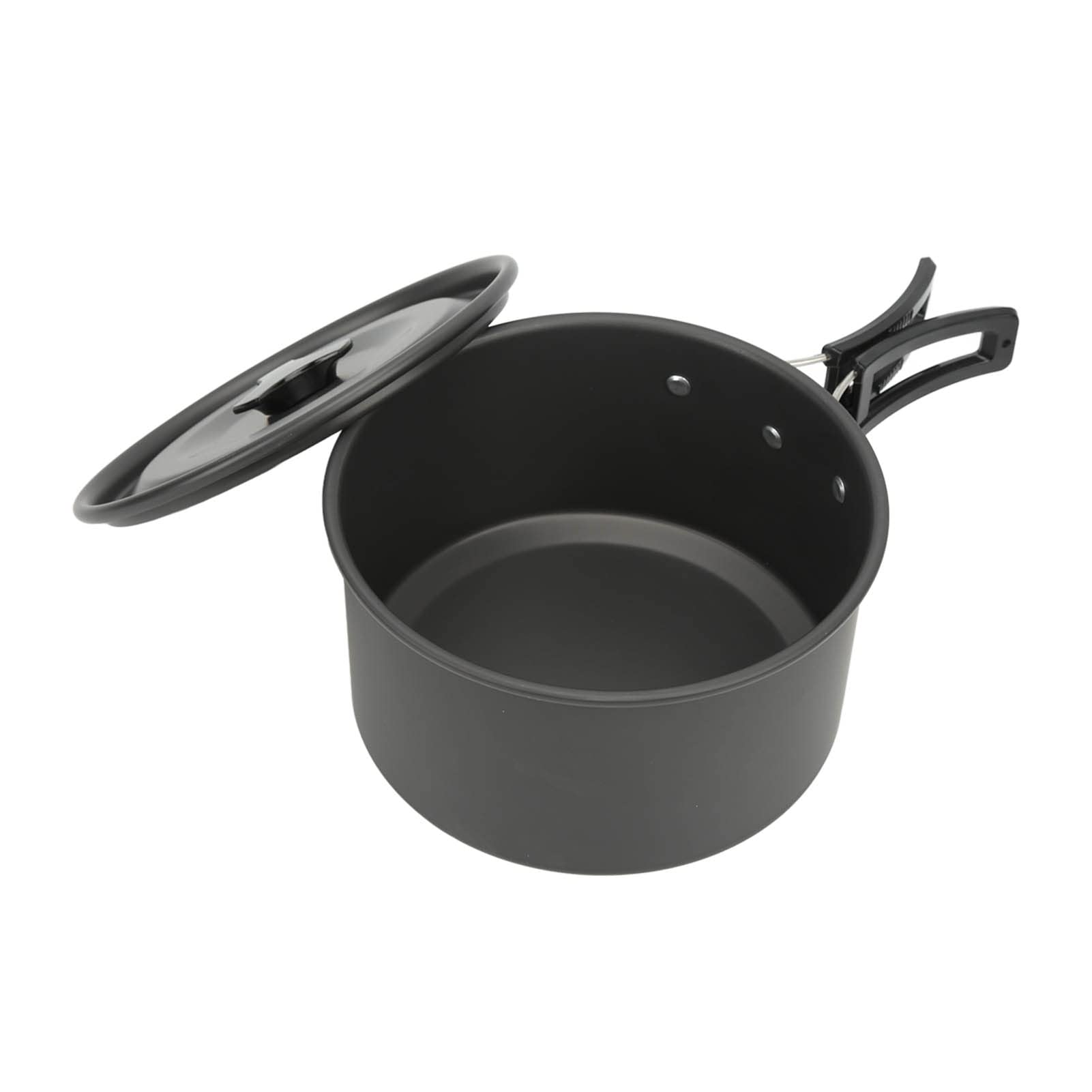 Camping-Kochgeschirr-Set, großes Familien-Outdoor-Kochset, tragbare Töpfe, Pfannen, ungiftige Aluminiumlegierung mit Klappgriff für 4–5 Personen