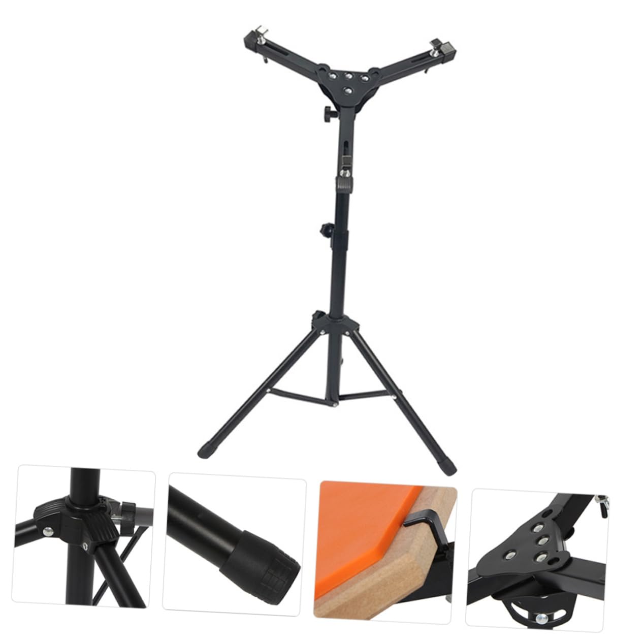 BESPORTBLE Support de Caisse Claire Réglable en Hauteur 12 Pouces en Fer et Abs Noir pour Pad Batterie D'entraînement, Usage Professionnel et Personnel