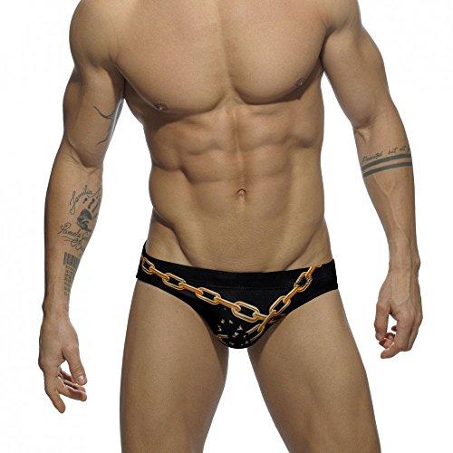 UXH Men's Sexy Swimwear Briefs Swimming Beach Short Sport Swim (Black, Asian XXL/USA XL)