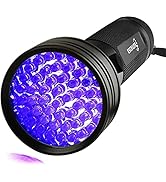 Escolite UV Flashlight Black Light, 51 LED 395 nM Ultraviolet Blacklight Detector for Dog Urine, ...