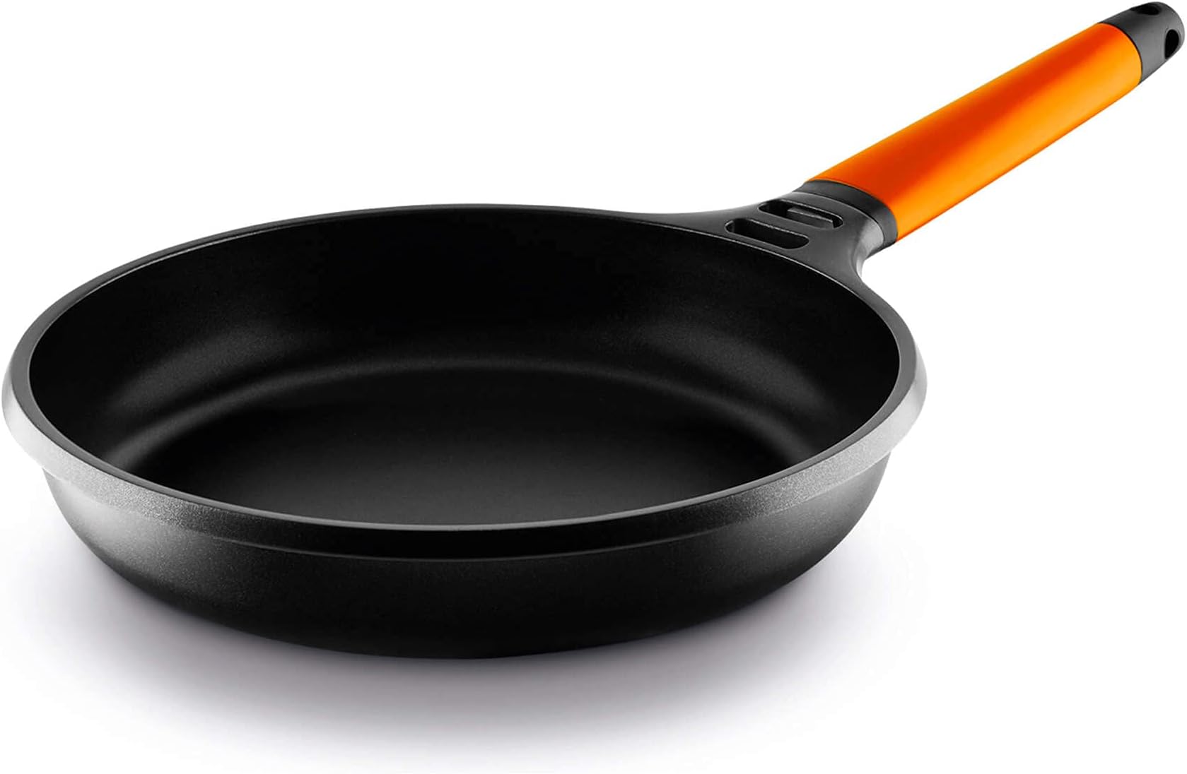 Fundix Castey Induction Frying Pan with Removable Handle, 20 cm, Cast Aluminium, Orange, 20 x 14 x 4.9 cm