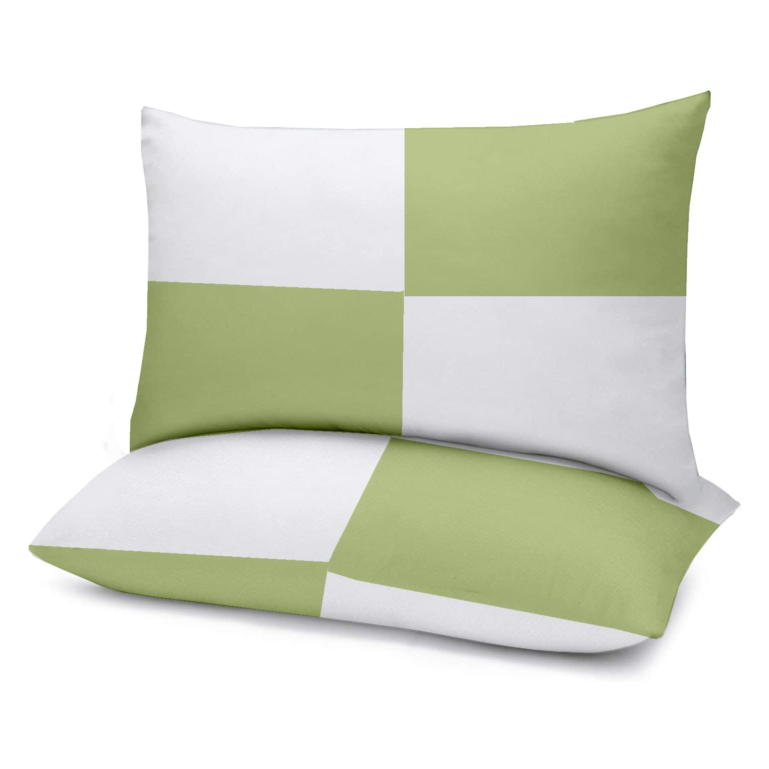 ARLinen Sleeping Pillows Set 2 - Micro Fiber Filled Chacked Sage Cotton Pillow Takiya Combo Set of 2 for Bed Room - 20x30 Inch Queen Size Pillow Set of 2 for Sleeping (B09C3S1KT3) Amazon Price History, Amazon Price Tracker