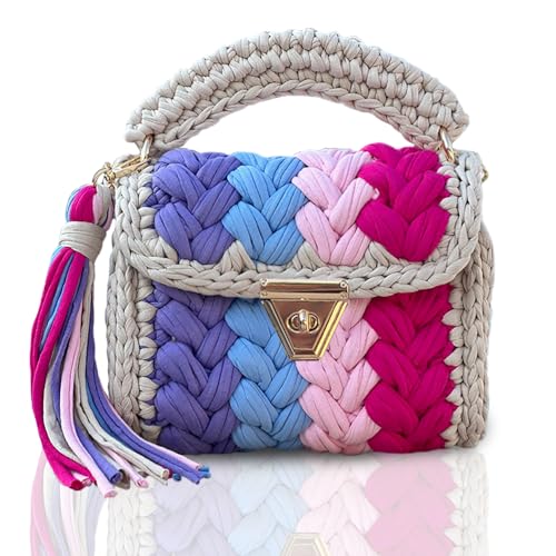 Image of Evening Clutch Bag for Women, Handmade Crochet Wedding Party Purse, Small Flap Formal Crossbody Handbag Evening Clutch