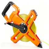 Saysurey 1 Pcs 328ft/100m Open Reel Steel Tape Measure, Dual Scale