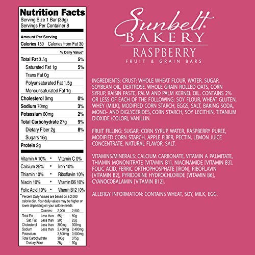 Sunbelt Bakery's Raspberry Fruit & Grain Bars, 5 Boxes, No Preservatives (40 Bars) image 5
