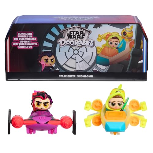 Star Wars™ Doorables Starfighter Showdown Light-Up Display, Exclusive Rey & Kylo Ren 1.5” Collectible Mini Figures, Star Wars: The Rise of...