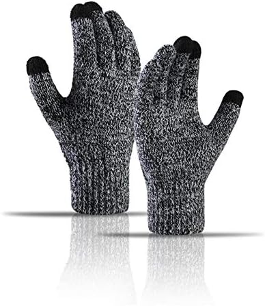 Winter Beanie Hat Scarf and Touch Screen Gloves Set Knitted Hats Thermal Gloves Long Scarf for Men Women Neck Warmer 3 PCS Skull Cap Thick Fleece Lined Unisex