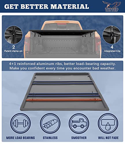 Image of TIPTOP Soft Tri-Fold Tonneau Cover Truck Bed for 2022 2023 2024 2025 2026 Maverick 4.5ft Bed (54.4 inch) | TPX3 |.