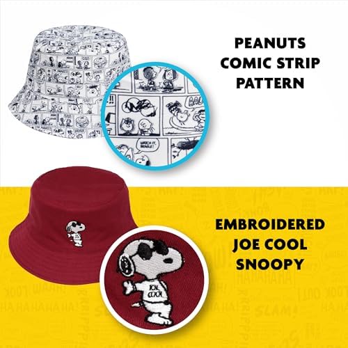 Bucket Hat Gorro Reversible De Snoopy Estrellas Y Estilo