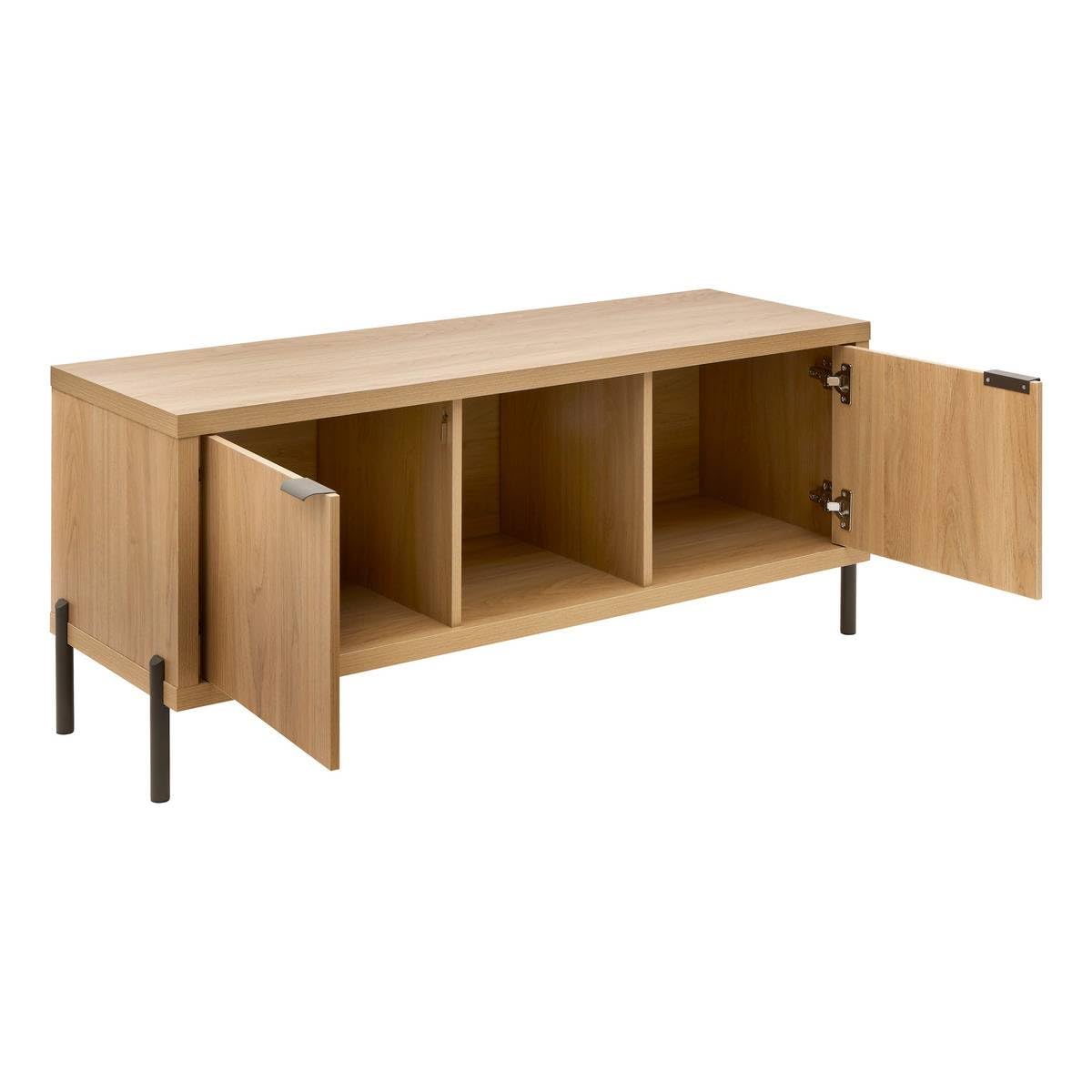5five - mobile tv alvo rettangolare 39,5x122,5 cm, 2 ante, beige