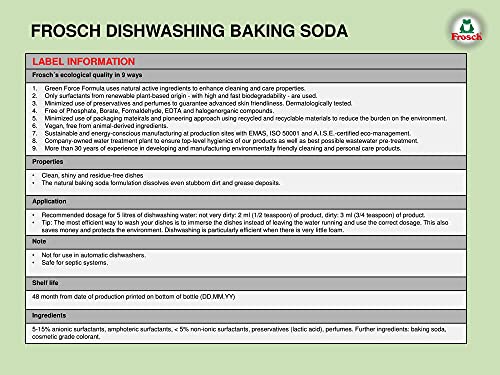 Image of Frosch Baking Soda Dishwashing Gel - 500 g (Pack of 2)