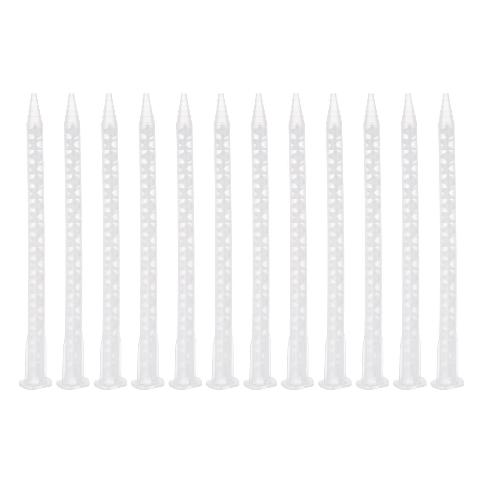 uxcell 15Pcs Epoxy Tubes Static Mixer 6.02" Mixing Nozzle Pointed Tip White