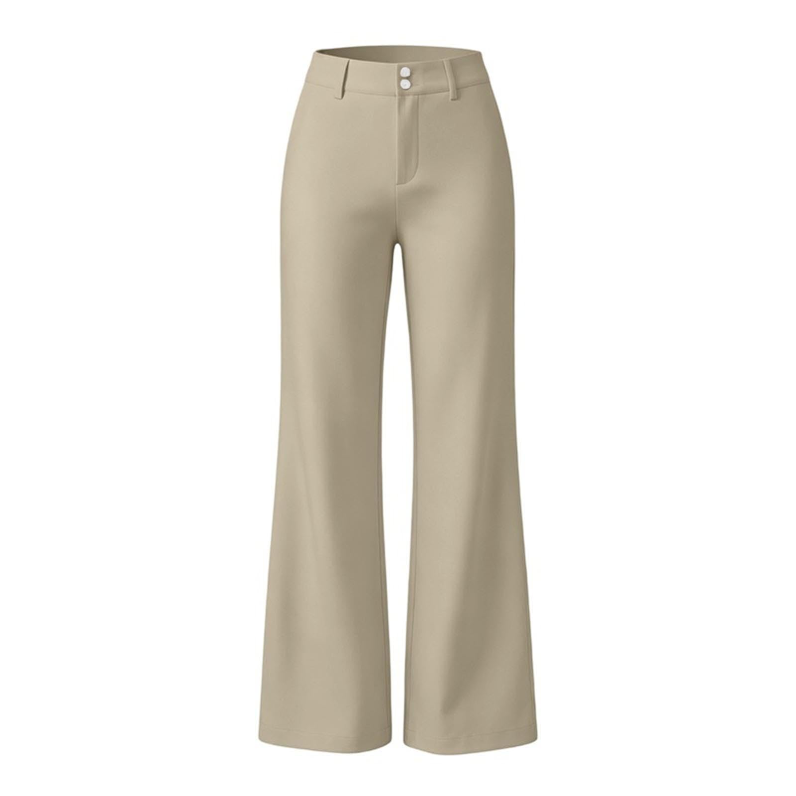 Générique Pantalon De Loisir pour Femme avec Taille Élastique Et Poches Avant - Pantalons Large Style Ville À Coupe Droite, Idéal comme Pantalon Décontracté pour Le Quotidien Et Le Week-End