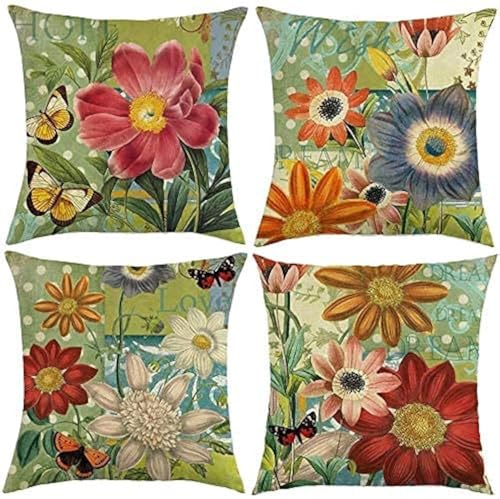 Sunflower-Pillow-Covers-18×18-Outdoor-Summer-Pillow-Case-Garden-Floral-Cushion-Case-Green-Cushion-Covers-for-Holiday-Home-Seasonal-Summer-Decor-4-Pack Sunflower Pillow Covers 18×18 Outdoor Summer Pillow Case Garden Floral Cushion Case Green Cushion Covers for Holiday Home Seasonal Summer Decor 4 Pack
