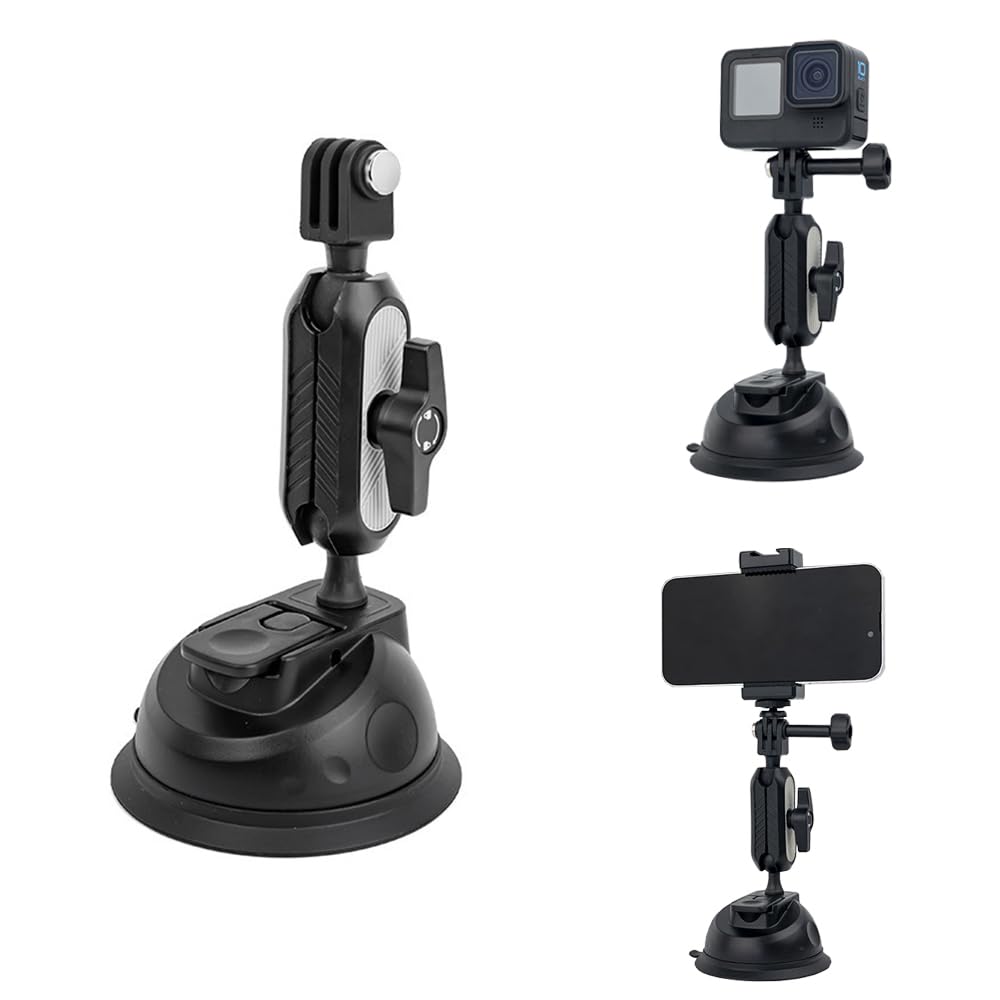 吸盤式車載カメラマウント 360度角度調整 吸盤スタンド Gopro