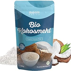 Biologisch kokosmeel 1kg (1000g) van Monte Nativo – Glutenvrij alternatief voor tarwebloem – Ideaal als bakingrediënt…