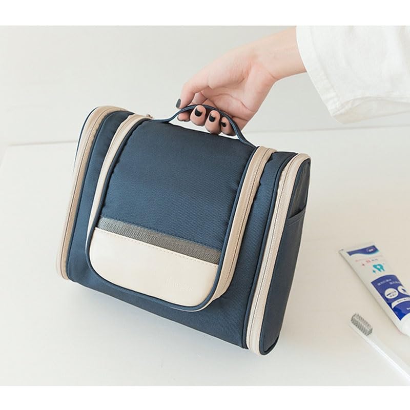 Borsa da Toilette Impermeabile, Trousse da Viaggio con aggancio per Cosmetici, Organizer per Articoli da Toilette da Uomo e da Donna.