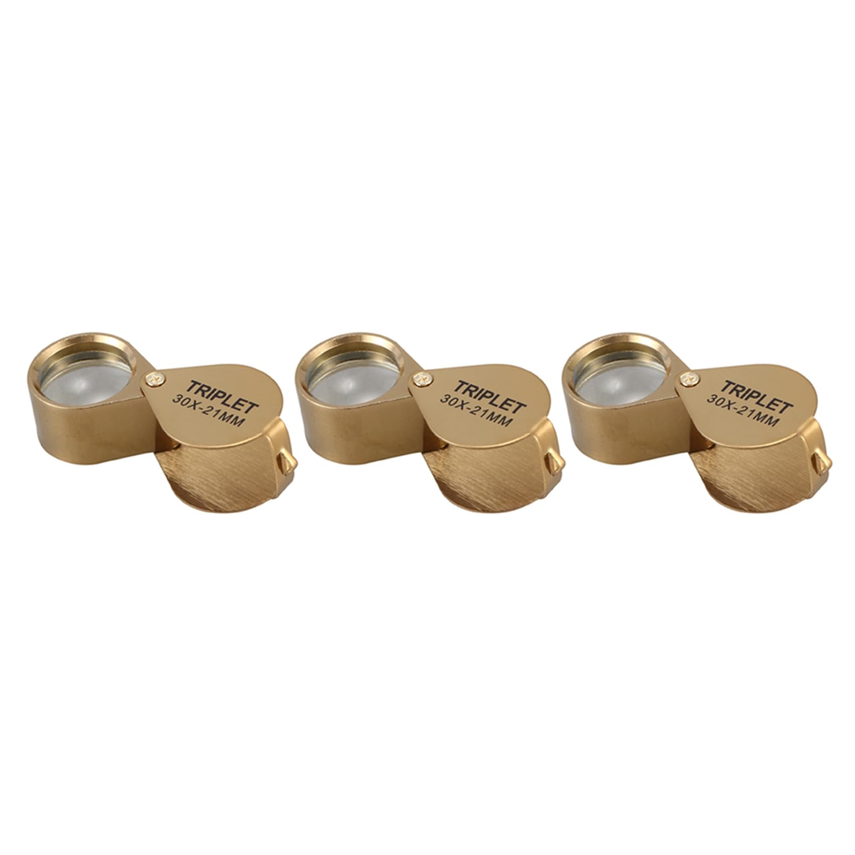 Jnchdghwa 3pcs Portable 30X Power 21mm Jewelers Magnifier Foldable Gold Eye Loupe Jewelry Store Magnifying Glass