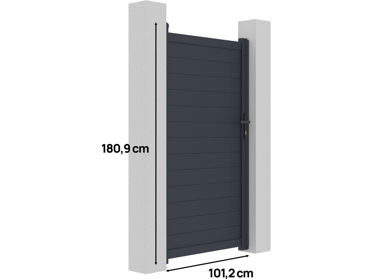 Puerta jardin aluminio Marc - 101.2 x 180.9 cm - Gris