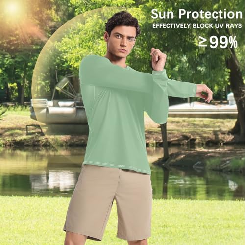 Dark Sea Green UPF 50+ Long Sleeve Sun Shirt Fishing Round Neck Sun Protection Long Sleeve Water Fishing4