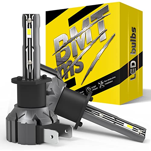 BMTxms H1 LED Bulb, 6500K Xenon White Extremely Bright High Power H1 LED Bulbs for Day Running Light or Fog Light Lamp Replacement Pack of 2