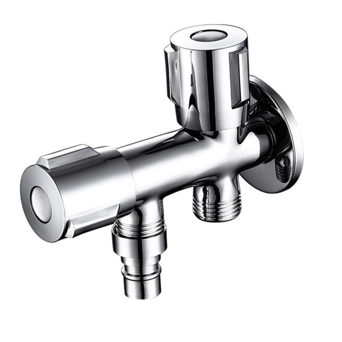 ORFOFE Válvula de Cierre de Agua Doble Entrada para Grifo de Lavadora Adaptador Práctico y Conveniente para Uso Doble Instalación y Control Independiente del de Agua Conector