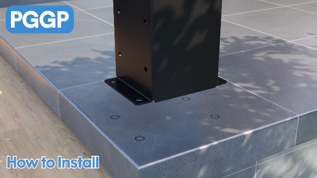 Image of 2 PCS Metal 6x6 Post Base, Inner Size 5.6 inchx5.6 inch | Heavy Duty Post Bracket, Anti-Corrosive Partition, Powder-Coated, For Pavilion Deck Railing Support