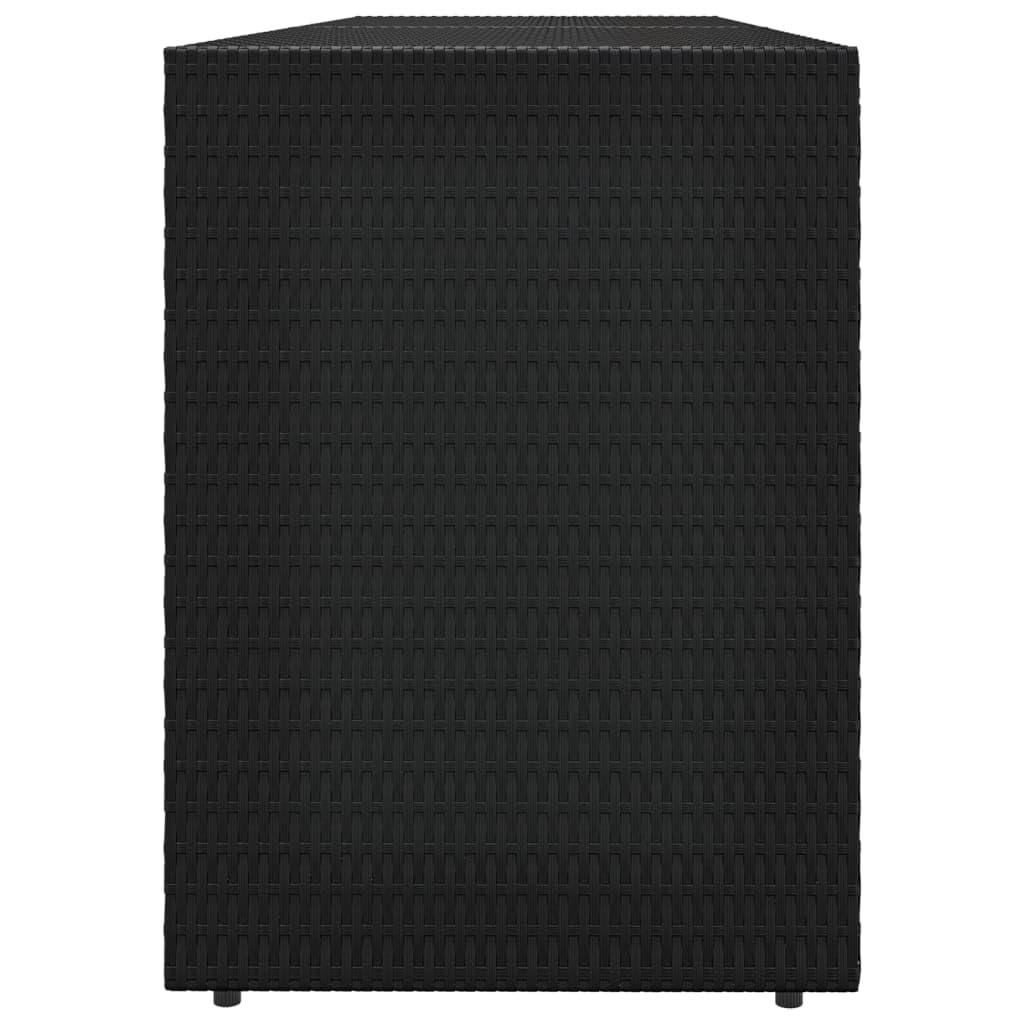 Gartenschrank für den außenbereich Balkonschrank Vorratsschrank Spindschrank Außenschrank Allzweckschrank Außenschrank Haushaltsschrank Schwarz 198x55,5x80 cm Poly Rattan-