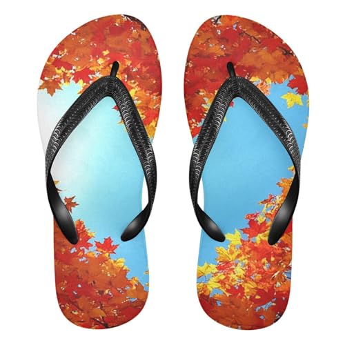 STAYTOP Heart Shaped Autumn Leaves Flip Flops Sandals of Men's & Women's,Sandals Beach Slippers Shower Slides