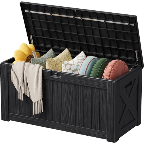 Image of Devoko 125 Gallon Outdoor Storage Box, Waterproof Resin Deck Box