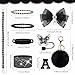 Letter Stickers Bling Accessories Set for Stanley 40/30/20 oz Tumbler: Bow Straw Topper, Charms, Butterfly Cap, Pearl Strap, Silicone Boot, Accessories for Stanley Quencher H2.0 (S, Black Midnight)