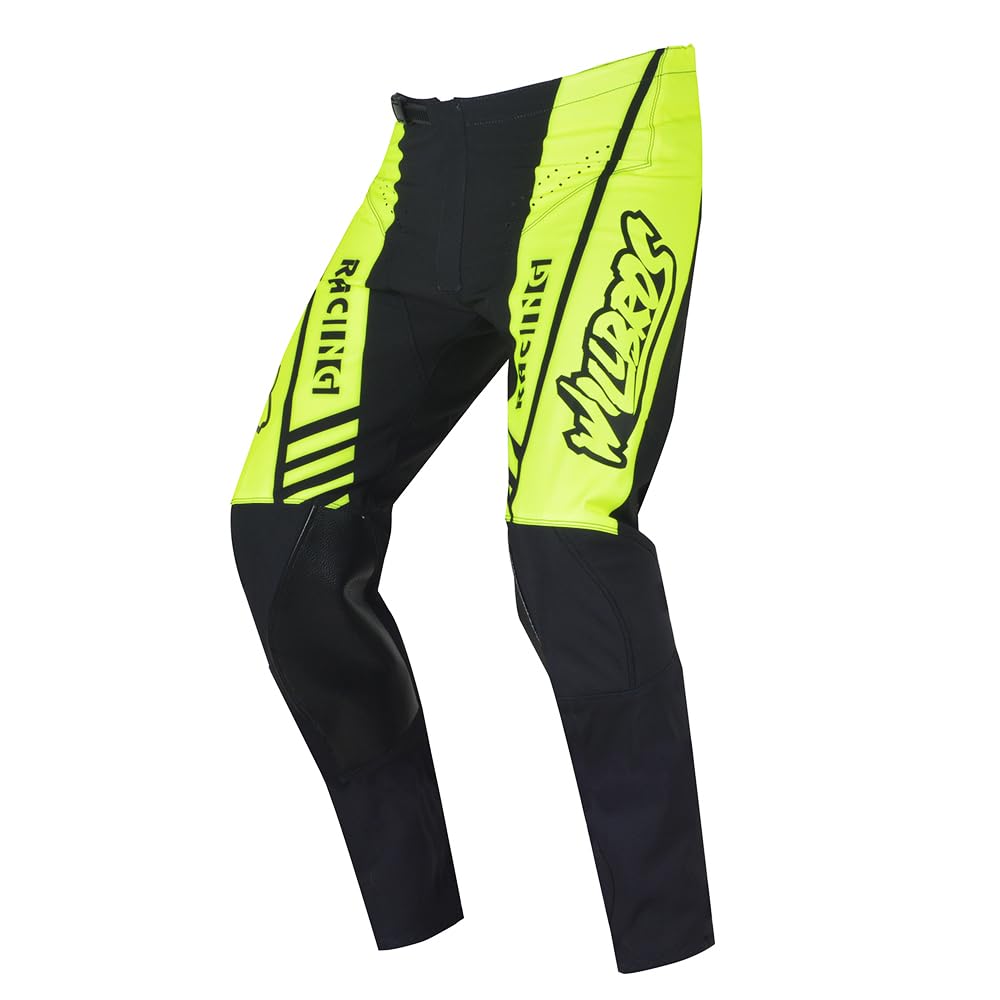 Willbros Motocross MX Pants Downhill Mountain Dirt Bike Off-Road Race Motorcycle MTB BMX Yellow S=30