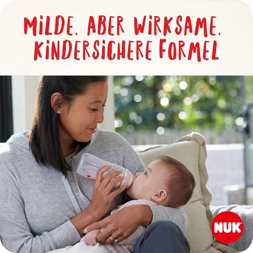 NUK Spülreiniger für Babyflaschen | 500 ml | Ideal zur Reinigung von Babyflaschen, Nuckeln und Zubehör | Duftstofffreier Reiniger | pH-neutral | 100 % wiederverwertbare Flasche